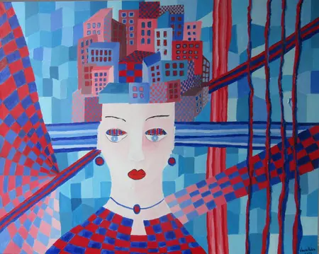 Vanesa Harbek: &quot;La Reina de Boedo&quot;, 2023, Arcylic on canvas, 100 x 80 cm