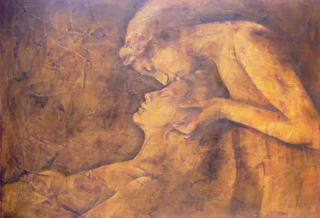 Monika Bolte: &quot;Zärtliche Momente&quot; Zeichnung, 70x100 cm
